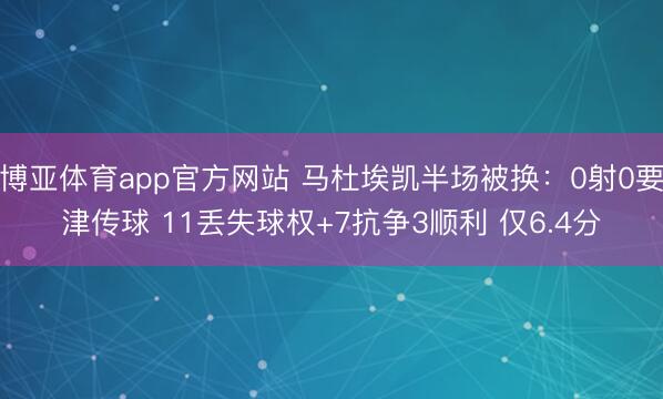 博亚体育app官方网站 马杜埃凯半场被换：0射0要津传球 11丢失球权+7抗争3顺利 仅6.4分