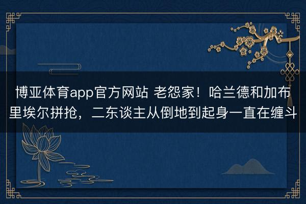 博亚体育app官方网站 老怨家！哈兰德和加布里埃尔拼抢，二东谈主从倒地到起身一直在缠斗
