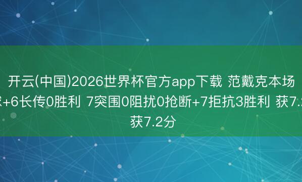 博亚(中国)体育app 范戴克本场1球+6长传0生效 7突围0遏止0抢断+7造反3生效 获7.2分