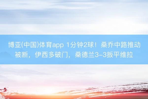 博亚(中国)体育app 1分钟2球！桑乔中路推动被断，伊西多破门，桑德兰3-3扳平维拉