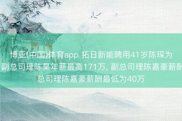 博亚(中国)体育app 拓日新能聘用41岁陈琛为非孤苦董事， 副总司理陈昊年薪最高171万， 副总司理陈嘉豪薪酬最低为40万