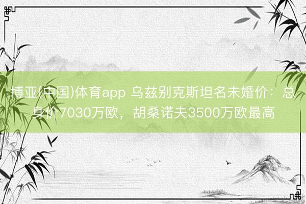 博亚(中国)体育app 乌兹别克斯坦名未婚价：总身价7030万欧，胡桑诺夫3500万欧最高