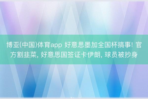 博亚(中国)体育app 好意思墨加全国杯搞事! 官方割韭菜, 好意思国签证卡伊朗, 球员被抄身