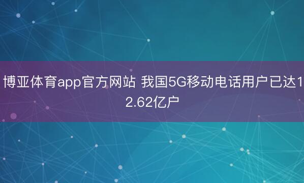 博亚体育app官方网站 我国5G移动电话用户已达12.62亿户