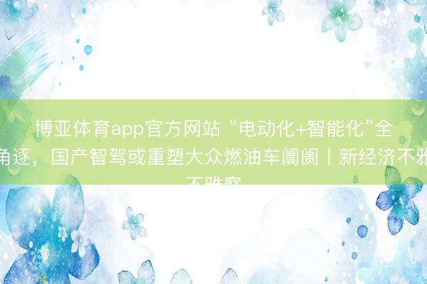 博亚体育app官方网站 “电动化+智能化”全面角逐，国产智驾或重塑大众燃油车阛阓丨新经济不雅察
